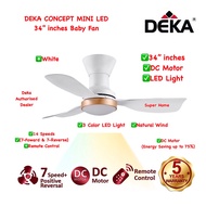 Deka Baby Fan CONCEPT MINI LED (White) 34 inch 3 Blades DC Motor Ceiling Fan with Remote Control ((3