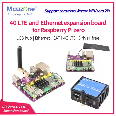 RPi0_CAT1/EU 4G LTE and 100Mbps Ethernet expansion board for Raspberry Pi zero, zero WH , zero 2W,US