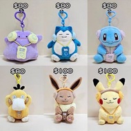 Pokemon戴耳機公仔掛飾 寶可夢 比卡超 百變怪 卡比獸 伊貝 車厘龜 傻鴨