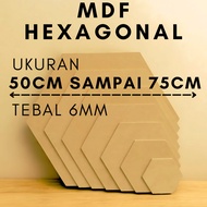 MDF HEXAGONAL DIAMETER 50CM TO 75CM 6MM THICK [MDF HEXAGONAL DIAMETER 50CM,51CM,52,CM,53CM,54CM,55CM