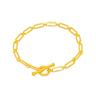 TAKA Jewellery 916 Gold Bracelet Bold Oval Link