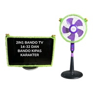 2-in-1 32-inch Tv with Character Fan, Rasfur Material