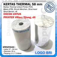 Thermal Paper Logo BRI 58 x 30 mm 10 Roll Kertas Struk Printer Thermal