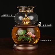 Buddha oil Butter Lamp Buddha Oil Lamp Buddha lamp Buddha lamp Buddha lamp front lamp lotus lamp windproof glass worship supplies