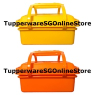 Tupperware 700ml Pack and Stor Rectangular Container Lunch Box with Hand Carrier Handle Holder Set of 2