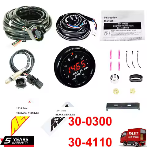 30-0300 30-4110 X-Series Wideband O2 Air Fuel Ratio Gauge Kit LSU 4.9 0258017025 Oxygen Sensor +15*4