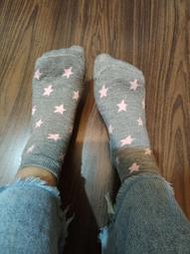 粉紅色星星灰色短襪 學生襪 船型襪 隱形襪 二手出清 舊襪子