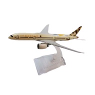 Etihad Airways Boeing 787 Diecast Toy Airplane Model - 6 Inches with Stand