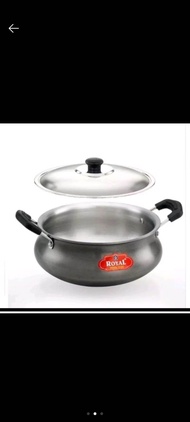 ROYAL 2L Induction Based Aluminum Uruli Pot With Lid Cooking Pot Gravy Biryani Pot