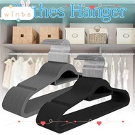 WINTE 5PCS Velvet Hangers Save Space Black Household Adult Hanger