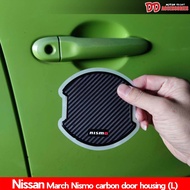 เบ้ามือเปิด หลุมมือเปิด March 2012 2014 2016 2018 ลาย Nismo carbon L  เบ้าทำจากยาง นุ่มสบาย ลาย carb