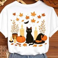 Black Cat Halloween Png: Pumpkin Patch Autumn Design Digital Download 02E3