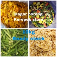 BORONG KEREPEK Mixed dried fruit bungkus big 10kg--nangka madu kering 7kg-pisang kering 10kg-bendi 4