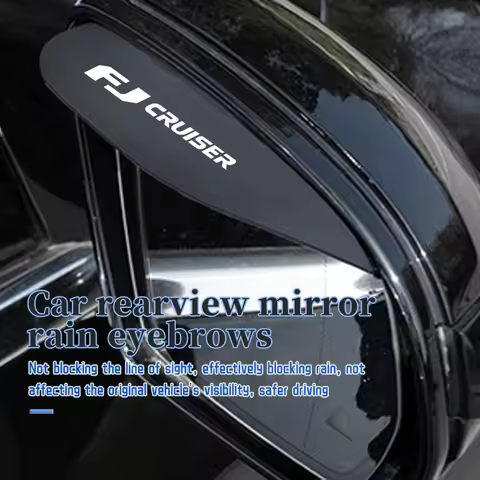 2PCS Soft Rubber Rearview Mirror Rain Eyebrow Styling Accessories For Toyota FJ Cruiser Prado150 V8 