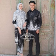 Couple Kebaya Brokat Baju Batik Setelan Wanita Muslim Pasangan Modern