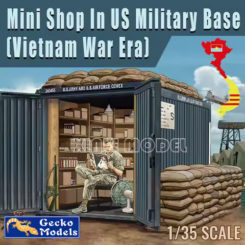 Gecko model assembly scale model kit 35GM0118 Mini Shop In US Military Base (Vietnam War Era) 1/35