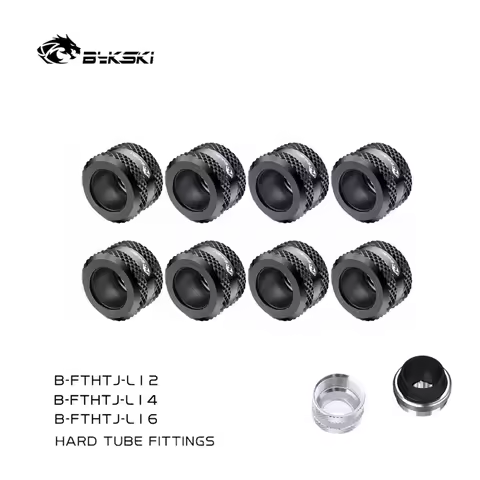 8pcs/lot Bykski Anti-off Hard Tube Fitting G1/4 Hand Compression For OD12/14/16MM Hard Tube Water Co