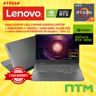 #1556 USED LENOVO LOQ-15APH8 GAMINIG LAPTOP AMD RYZEN 7-7840HS 16G 512SSD RTX4050 RTX 4050 6G WIN11 