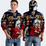 Legendary Soccer Players Fullprint Hoodie Jacket, Polyester Jersey Material