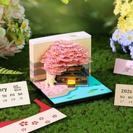 CH* Twenty twenty six Brightened Weekly Planner 3D Flowering Flower Papercraft Note Pad Tear Away Pa
