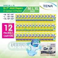 Tena Dr. P Adult Diapers | Adult Lampin 1 Carton-12Packs (M:32"~44")(L:45"~58") (XL:50"~62")