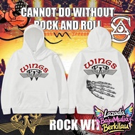 💥Baju Peluh Wings Double Trouble Album Rock Band Lelaki Pure Cotton Printed Pullover Hoodie