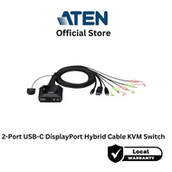 ATEN CS52DP-AT 2-Port USB-C DisplayPort Hybrid Cable KVM Switch