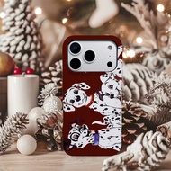 Dalmatian playing Acrylic large hole 2-in-1 case for iPhone 11 12 13 14 15 16 17/ PRO MAX