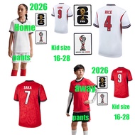 2026 GB KANE Jersey kid suit 2026 world soccer clothe FODEN RICE SAKA EZE BELLINGHAM ROGERS JAMES GU