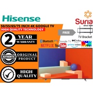 (Free Delivery)Hisense 50556575 Inch 4K UHD Google Tv Television 电视机 50A6500K 55A6500K 65A6500K 70A6500K