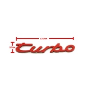 V3.Red Metal turbo Logo Sign Size 13.3X2.7cm Installed With Double-Sided Tape On The Back