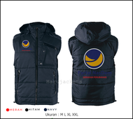 COSTUME ROMPI NASDEM / BAJU JAKET PARTAI PRIA WANITA PARASUT WF / ROMPI BODYVEST TEBAL LOGO NASDEM