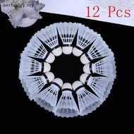Serhooyy 12 Pcs White Plastic Badminton Ball Shuttlecos Sport Training Sport MY