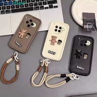 Casing VIVO X300 X200 FE X100 Pro 5G Phone Case New Design Cute Cartoon 3D Smiling Face Coffee Bear 