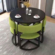 HORV Coffee Table Dining Table Set for 4 Round 80cm Conference R 並行輸入品