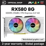 JIESHUO RX 580 8GB 2048SP LED AMD Gaming Graphics Card GDDR5 GPU, 256Bit Rx580 8G PC Desktop Video O