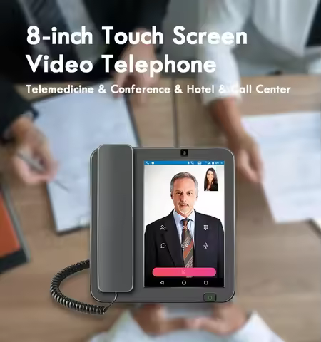 Hotel Office Fixed Wireless WiFi SIM Card VoLTE Call Landline Desktop Phone Smart 4G Video Android V