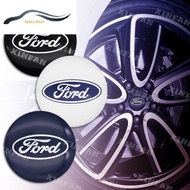 XF 4ชิ้น56มม. อะไหล่รถยนต์อลูมิเนียมฝาครอบศูนย์ล้อโลโก้สติ๊กเกอร์สำหรับ Ford หนีคูก้า Mondeo Ecosport Fiesta Focus2 3 Fusion