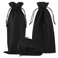 10Pcs Jute Burlap Wine Bags Drawstring Hessian Cloth Bottle Gift Bags for Blind Taste Halloween Part
