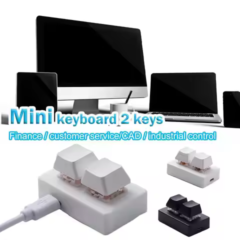 2 Keys Custom Programmable Macro Keypad USB Mini Mechanical Keyboard Plug And Play One Key Shortcut 