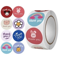 KOOKY - ENJOYING STICKERS ROUND ROLL FOOD CAKE THANKYOU STICKERS THANK YOU 500 PCS H787