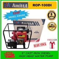 AMITTA ROP-100DI 3” CAST IRON DIESEL ENGINE HIGH HEAD WATER PUMP 22HP, PUM AIR KEBUN
