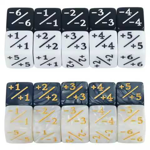6pcs D6 Counters +1/+1 -1/-1 Dice Board Game Dice for Role Playing Game Card Game Math Teaching