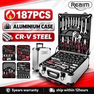REAIM Tool Box Set 187Pcs For Motorcycle/car Socket Wrench Set Heavy Duty Tools Box Set Original