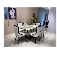 22Spot Foshan Manufacturers Supply Rectangular Dining Table1+6Marble Countertop Dining Table Dining Chair Set GTSP