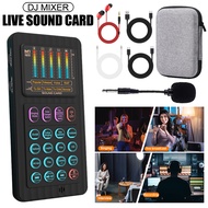 Portable handheld live streaming sound card device with voice changing function, audio mixer, suitab