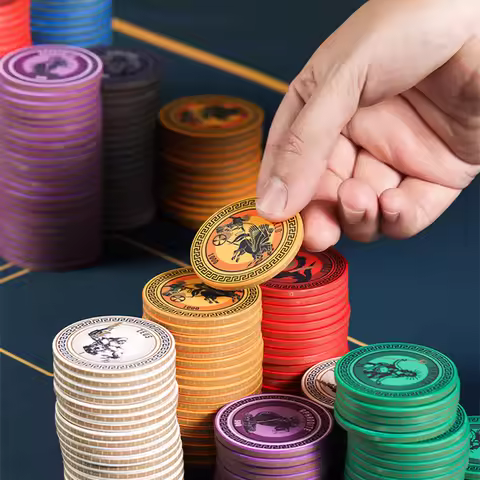 10 Pcs Greek Gods Texas Hold'em Ceramic Chip Coins Souvenir 39/43mm Round Chips/Square Chips For For