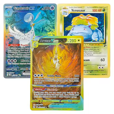 Holographic PTCG Proxy PKM Cards Arceus VSTAR Gardevoir ex Venusaur Celebi & Venusaur-GX Pikachu ex 