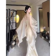 Short Fairy Tail Robe Made of Silk Chiffon