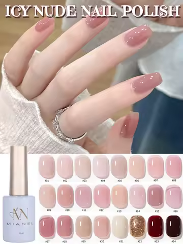 MIANEL Ice-clear Nude Gel Nail Polish,Top Popular Jelly Jade Gel Polish In Summer,Perfect Nail Kit U